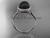 Unique 14kt white gold diamond, Round Tahitian Black Cultured Pearl, halo engagement ring VBP10030