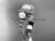 14kt white gold three stone pearl engagement ring VP1007