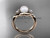 Unique 14kt rose gold pearl engagement ring VP8220