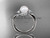 14kt white gold unique diamond pearl engagement ring VP8225