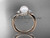 14kt rose gold unique diamond pearl engagement ring VP8225