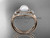 14kt rose gold unique diamond Pearl engagement ring VP8245