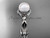 14kt white gold diamond Fleur de Lis pearl engagement ring VP10026