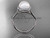 Unique Diamond and Pearl Engagement Ring, Platinum Vintage Ring VP10030
