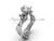 14kt white gold diamond leaf and vine, Fleur de Lis, One Moissanite engagement ring VD20831 14kt white gold diamond leaf and vine, Fleur de Lis, One Moissanite engagement ring VD20831