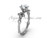 14kt white gold diamond leaf and vine, Fleur de Lis, "Forever One" Moissanite engagement ring VD20838 14kt white gold diamond leaf and vine, Fleur de Lis, "Forever One" Moissanite engagement ring VD20838