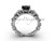 Platinum diamond leaf and vine, Fleur de Lis, enhanced Black Diamond engagement ring VD20859