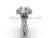 14kt white gold diamond Fleur de Lis, halo engagement ring VD20889