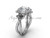 14kt white gold diamond Fleur de Lis, halo engagement ring VD20889