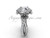 14kt white gold diamond Fleur de Lis, halo, eternity, "Forever One" Moissanite engagement ring VD20889