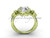 14kt yellow gold diamond Fleur de Lis, halo, eternity, "Forever One" Moissanite engagement ring VD20889