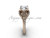 14kt rose gold diamond Fleur de Lis, eternity, One Moissanite engagement ring VD208125