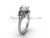 Platinum diamond Fleur de Lis, eternity, One Moissanite engagement ring VD208125