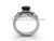 Platinum diamond Fleur de Lis, eternity, Black Diamond engagement ring VD208125