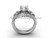 14kt white gold diamond Fleur de Lis, wedding band, eternity engagement ring, "Forever One" Moissanite engagement set VD208125S