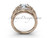 14kt rose gold diamond Fleur de Lis, eternity engagement ring VD208126