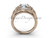 14kt rose gold diamond Fleur de Lis, eternity, One Moissanite engagement ring VD208126