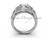 Platinum diamond Fleur de Lis, eternity, One Moissanite engagement ring VD208126