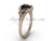 14kt rose gold diamond Fleur de Lis, eternity, enhanced Black Diamond engagement ring VD208126