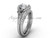 14kt white gold diamond Fleur de Lis, wedding band, eternity engagement ring, engagement set VD208126S