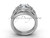14kt white gold diamond Fleur de Lis,wedding band, eternity engagement ring, "Forever One" Moissanite engagement set VD208126S