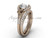 Moissanite Ring Rose Gold Fleur de Lis Wedding Set VD208126S