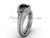 White Gold Fleur de Lis Black Diamond Bridal Ring VD208126S