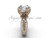 Artisan Eternity Fleur de Lis Engagement Ring, 14kt Rose Gold Halo Diamond Ring VD208127