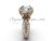 14kt rose gold diamond Fleur de Lis, halo, eternity engagement ring, One Moissanite VD208127