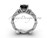 Platinum leaf and vine, Fleur de Lis, Black Diamond engagement ring VD208223