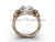 14kt rose gold diamond Fleur de Lis engagement ring, "Forever One" Moissanite VD10023