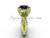 14kt yellow gold diamond Fleur de Lis engagement ring, Black Diamond VD10023