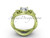 14kt yellow gold Fleur de Lis engagement ring, "Forever One" Moissanite VD10024