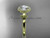 14kt yellow gold diamond Fleur de Lis engagement ring, "Forever One" Moissanite VD10063