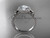 Fleur de Lis Halo Diamond Engagement Ring, Platinum Moissanite Wedding Ring VD10063