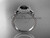 14kt white gold diamond Fleur de Lis engagement ring, Black Diamond VD10063