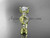 14kt yellow gold diamond leaf and vine wedding ring, engagement ring with "Forever One" Moissanite center stone ADLR68