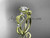 14kt yellow gold diamond leaf and vine wedding ring, engagement ring with "Forever One" Moissanite center stone ADLR68