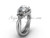 14kt white gold diamond Fleur de Lis wedding ring, engagement ring VD10026