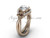 14kt rose gold diamond Fleur de Lis wedding ring, engagement ring VD10026