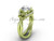 14kt yellow gold diamond Fleur de Lis wedding ring, engagement ring, "Forever One" Moissanite VD10026