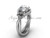 Platinum diamond Fleur de Lis wedding ring, engagement ring, "Forever One" Moissanite VD10026