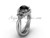 Platinum diamond Fleur de Lis wedding ring, engagement ring, Black Diamond VD10026