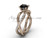 14kt Rose Gold Black Diamond Engagement Ring VD870