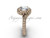 14k rose gold engagement ring, "Forever One" Moissanite VD1006
