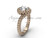 14k rose gold engagement ring, "Forever One" Moissanite VD1006