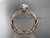 Butterfly Rope Engagement Ring, 14kt Rose Gold Wedding Ring RP870