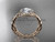 14kt rose gold diamond rope engagement ring RP889