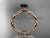 14kt rose gold rope engagement ring with a Black Diamond center stone RP8101 14kt rose gold rope engagement ring with a Black Diamond center stone RP8101