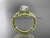 14k yellow gold twisted rope engagement ring RP8125